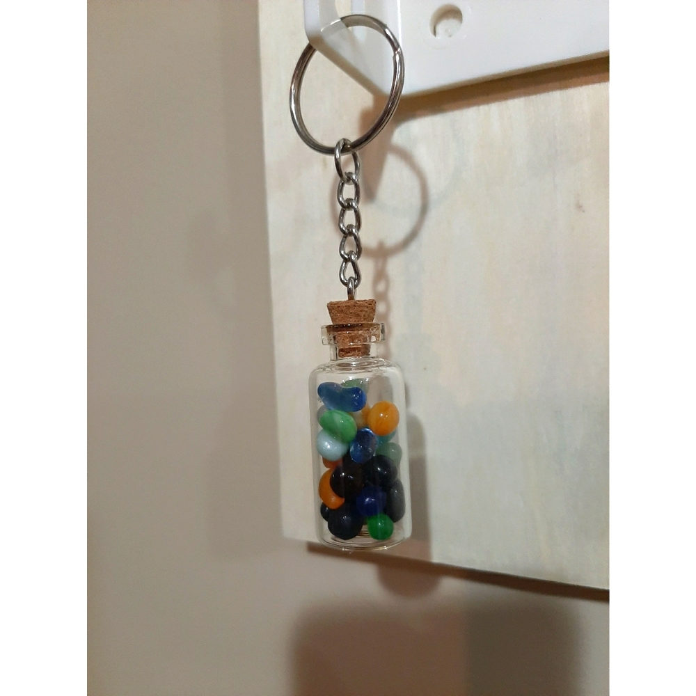 Colored Stone Bottle Keychain